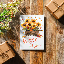 Cartão Grateful Harvest Cart Thanksgiving Card