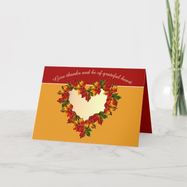 Cartão Grateful Heart Thanksgiving Holiday 5"x7" (Frente)