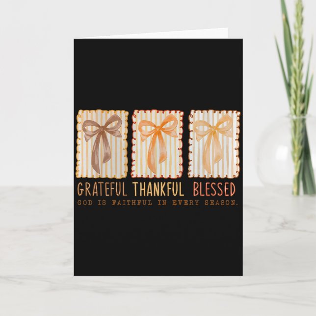 Cartão Grateful Thankful Blessed Religious Christian  (Frente)