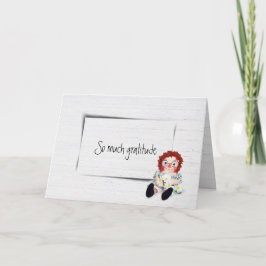 Cartão Gratidão da velha Rag Doll