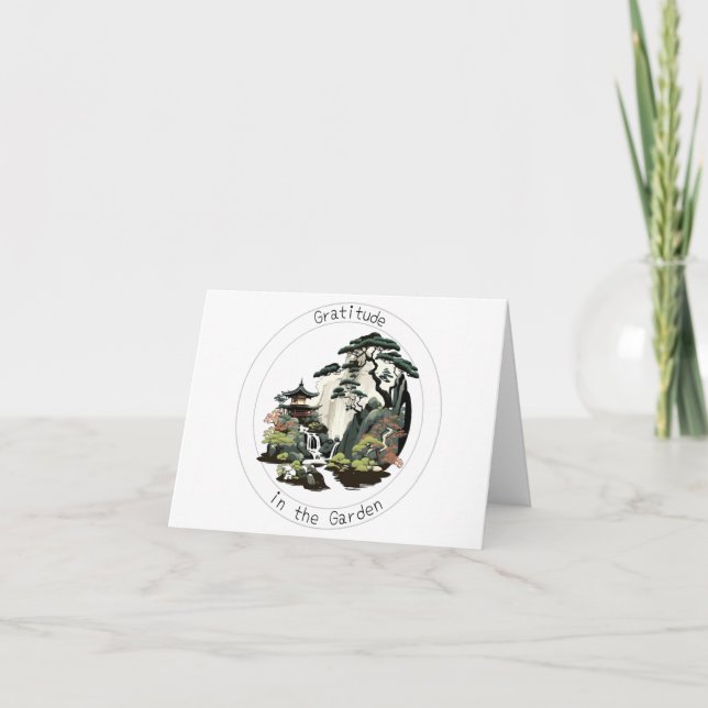 Cartão Gratidão no Jardim - Design do Jardim Japonês (Frente)
