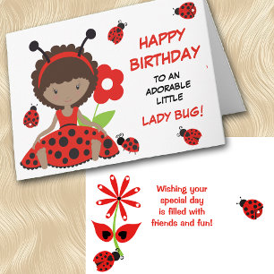 Cartão Grátis Red Ladybug Birthday
