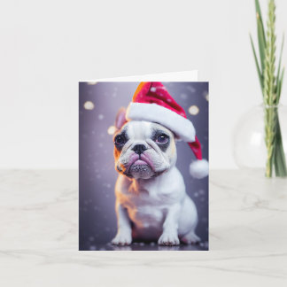 Cartão Grátis Xmas French Buldogue Puppy Greeting Card