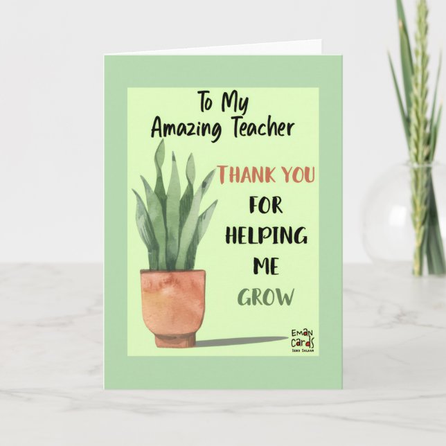 Cartão Gratitude for the Teacher Card (Frente)