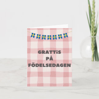 Cartão Grattis på födelsedagen, feliz aniversário da Suéc