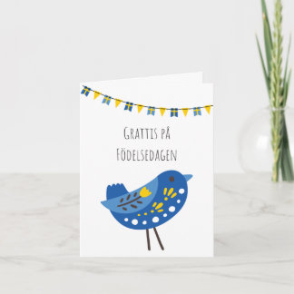 Cartão Grattis på födelsedagen Suécia Aniversário