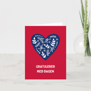 Cartão Gratulerer med dagen, aniversário norueguês