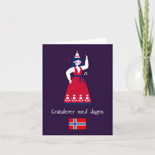 Cartão Gratulerer med dagen, aniversário norueguês