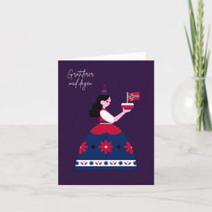 Cartão Gratulerer med dagen, aniversário norueguês