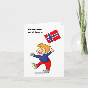 Cartão Gratulerer med dagen, Norueguês Parabéns