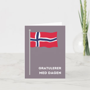 Cartão Gratulerer med dagen, Norueguês Parabéns
