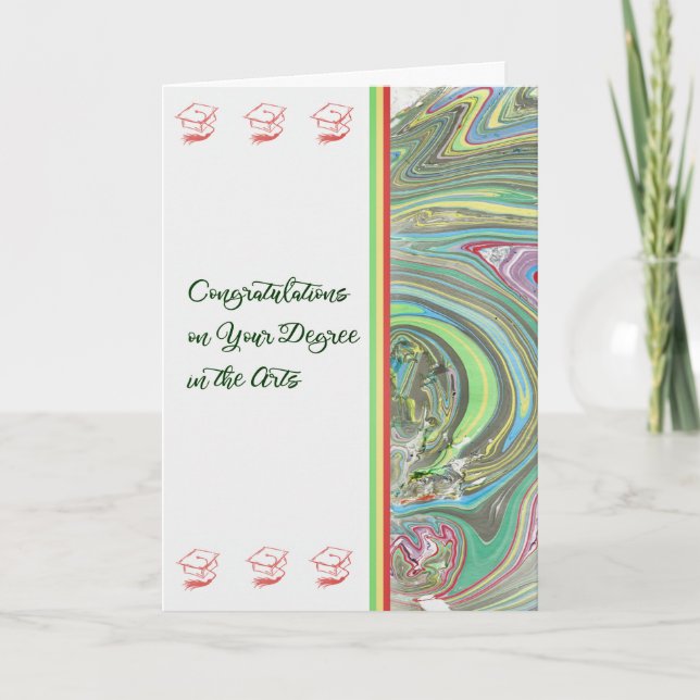 Cartão Grau de placa de parabéns nas artes (Frente)