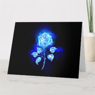 Cartão Gravação de Rosa Azul