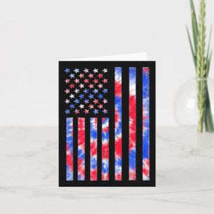 Cartão Gravata Tie Dye da Bandeira Americana Vintage Verm