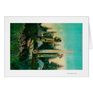 Cartão Graves e Totems Indianos no Estado do Alasca