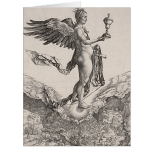 Cartão Gravura do nêmesis por Albrecht Durer