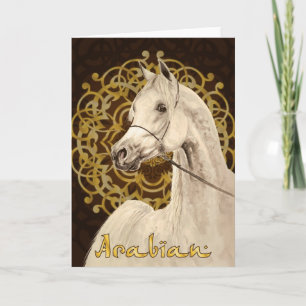 Cartão Gray Arabian horse greeting card