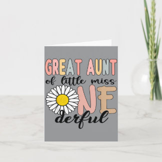 Cartão Great Aunt Of Little Wonderful 1st Birthday First