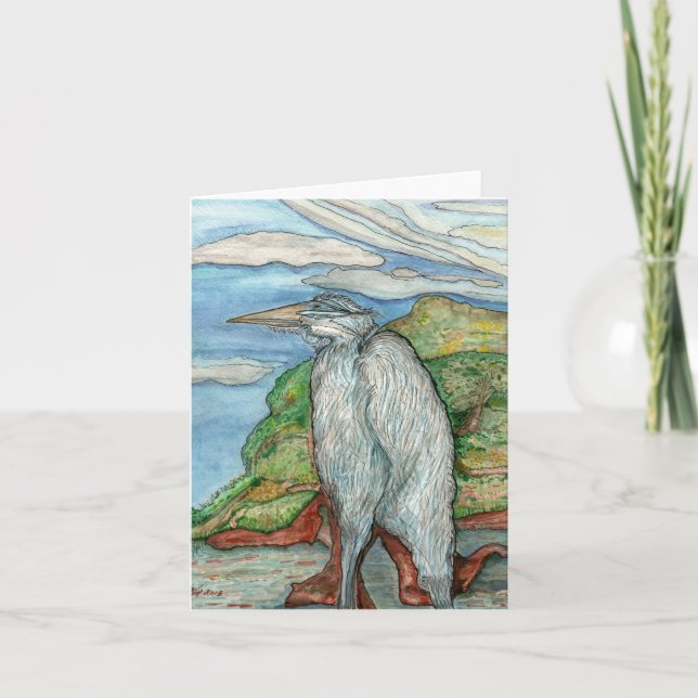 Cartão "Great Blue Heron" Greeting Card (Frente)