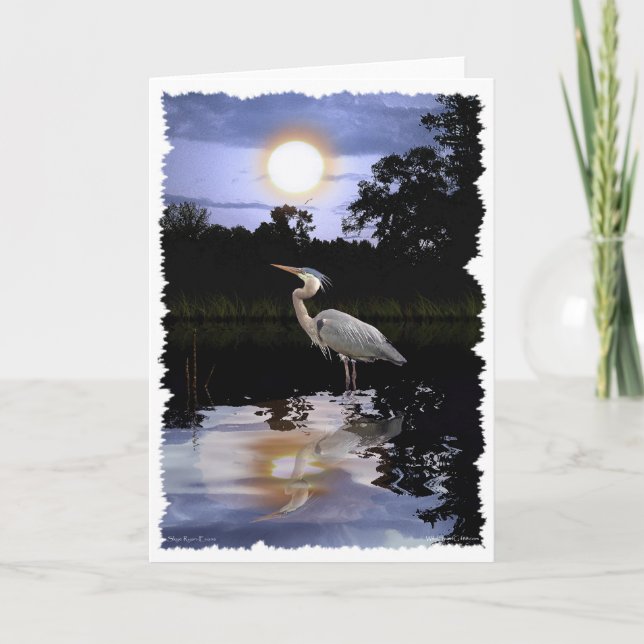 Cartão GREAT BLUE HERON Greeting Cards & Note Cards (Frente)