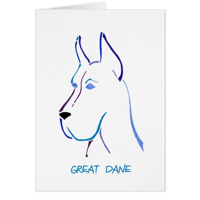 Cartão Great dane azul (Frente)