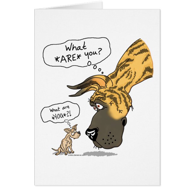 Cartão Great Dane & Chihuahua Brindle (Frente)