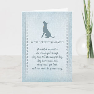 Cartão Great Dane Dog Sympathy Beautiful Memories