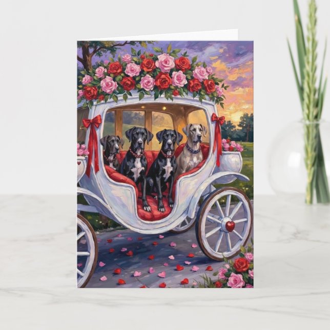 Cartão Great Dane Dog Valentine's Day (Frente)