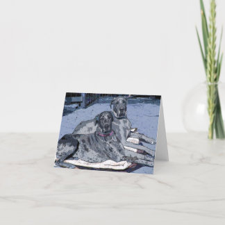 Cartão Great Dane Greeting Card "Hero & Hope"