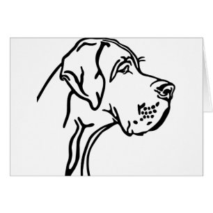 Cartão Great Dane Head drawing