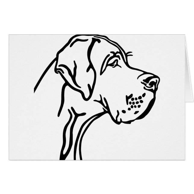 Cartão Great Dane Head drawing (Frente Horizontal)