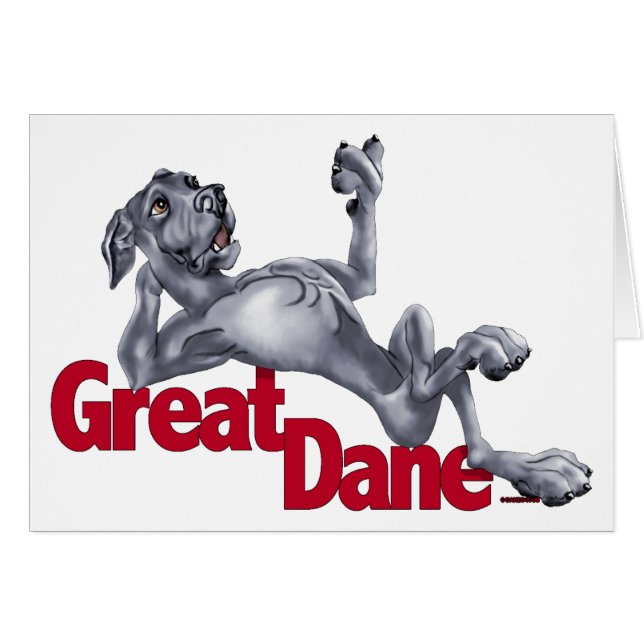 Cartão Great Dane Laid Back Blue UC (Frente Horizontal)