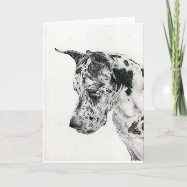Cartão Great Dane Portrait Blank Greeting Card (Frente)