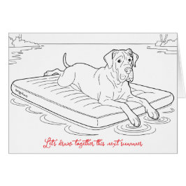 Cartão Great Dane Summer mode coloring card 
