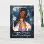 Cartão Great Granddaughter Birthday Card - Cute Blue Fair<br><div class="desc">Great Granddaughter Birthday Card - Cute Blue Fairy</div>