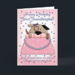 Cartão Great Granddaughter Birthday Card - Cute Purse Pet<br><div class="desc">Great Granddaughter Birthday Card - Cute Purse Pet</div>