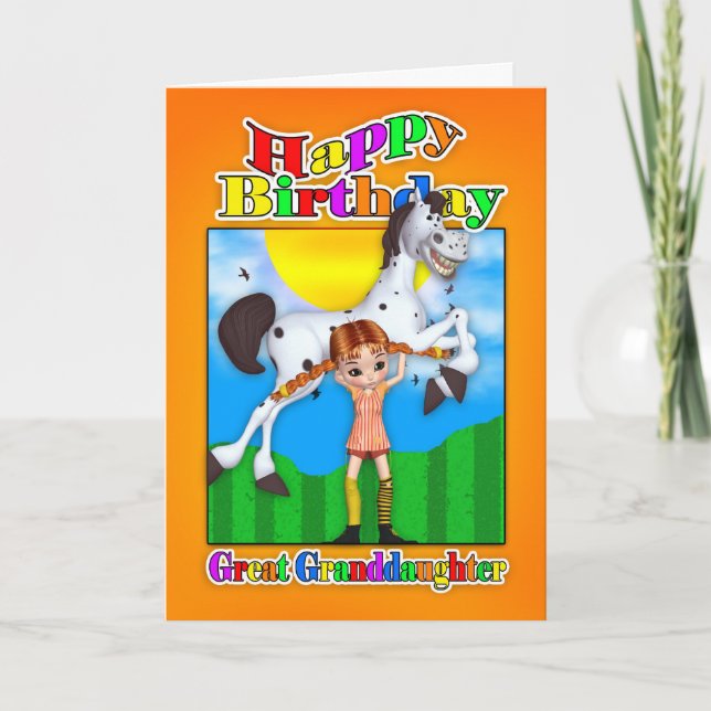 Cartão Great Granddaughter Birthday Card - With Cutie Pie (Frente)