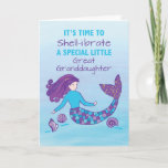 Cartão Great Granddaughter Birthday Sparkly Look Mermaid<br><div class="desc">Join in the grand “shell-ibration” of a great granddaughter’s birthday with this colorful and fun mermaid card. Greet her and share with her a fun message on her special day.</div>