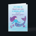 Cartão Great Granddaughter Birthday Sparkly Look Mermaid<br><div class="desc">Join in the grand “shell-ibration” of a great granddaughter’s birthday with this colorful and fun mermaid card. Greet her and share with her a fun message on her special day.</div>