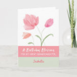 Cartão Great Granddaughter Custom Name Religious Birthday<br><div class="desc">Your great granddaughter will definitely have a beautiful birthday once you give her this beautiful pink flower s card with a personalized name on the front. Wish her blessings and special joy on her special day.</div>