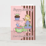 Cartão Great Granddaughter Cute Birthday Card - Cupcakes<br><div class="desc">Great Granddaughter Cute Birthday Card - Cupcakes And Tea</div>