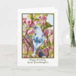 Cartão Great Granddaughter's Birthday  with Blue Parrot<br><div class="desc">This small member of the parrot family presents a lovely image for a birthday card for someone special.</div>