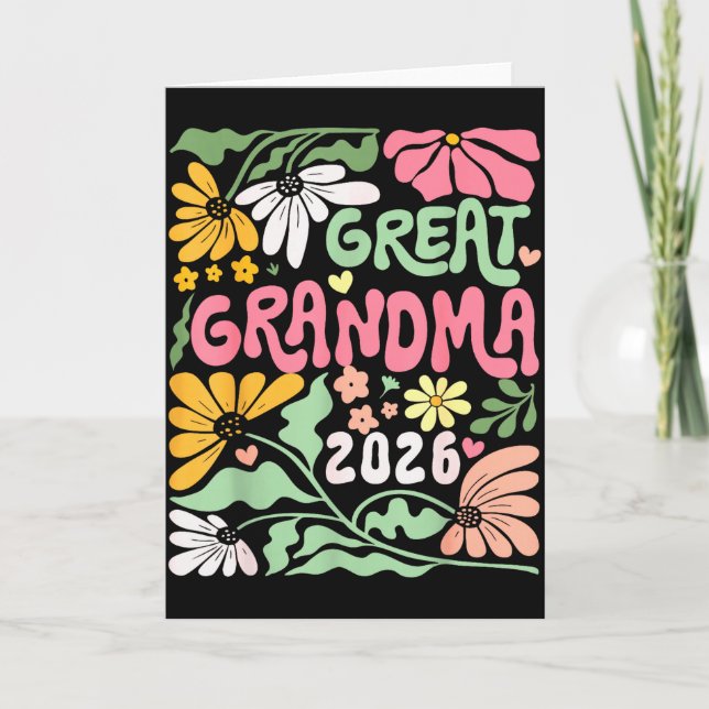 Cartão Great Grandma Est. 2026 Promoted To Great Grandma  (Frente)