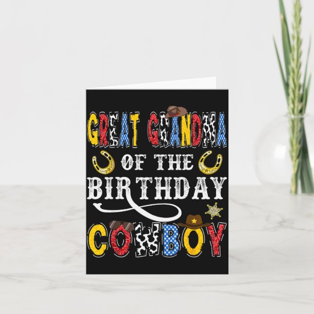 Cartão Great Grandma Of The Birthday Cowboy Western Rodeo (Frente)