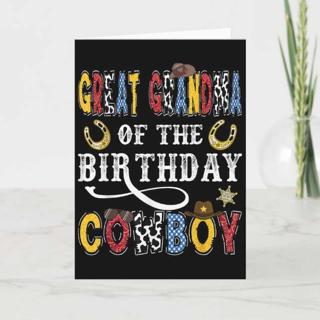 Cartão Great Grandma Of The Birthday Cowboy Western Rodeo (Frente)