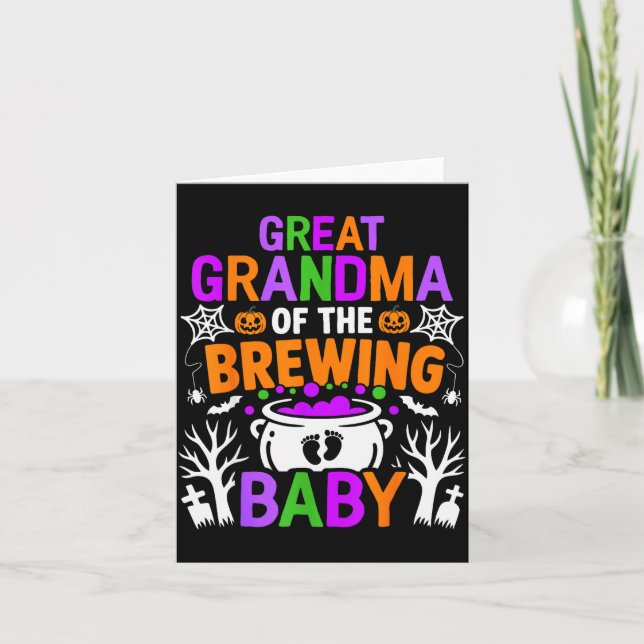 Cartão Great Grandma Of The Brewing Baby Halloween Costum (Frente)