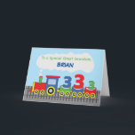 Cartão Great Grandson 3rd Birthday Colorful Train Track<br><div class="desc">This card will never fail to thrill any great grandson who will get this for their 3rd birthday celebration. If your great grandson is one of those who will be celebrating then this card should be you first and last choice for him.</div>