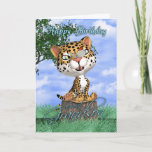 Cartão Great Grandson Birthday Card With Cute Jaguar And<br><div class="desc">Great Grandson Birthday Card With Cute Jaguar And Butterfly</div>