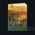 Cartão Great Grandson Birthday Card Zebras In Water<br><div class="desc">Great Grandson Birthday Card Zebras In Water</div>