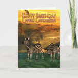 Cartão Great Grandson Birthday Card Zebras In Water<br><div class="desc">Great Grandson Birthday Card Zebras In Water</div>